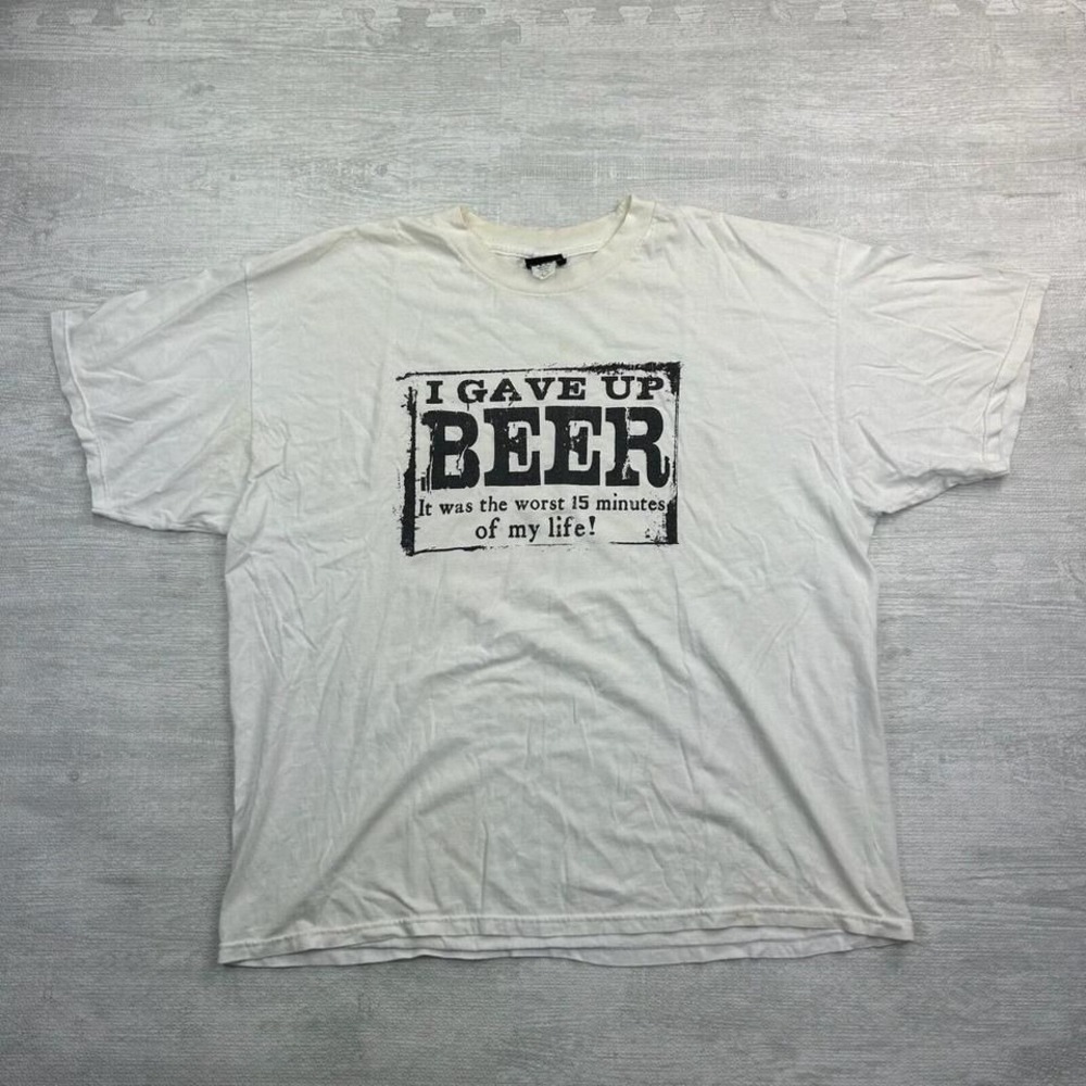 Vintage Beer Shirt Adult 2XL Sobriety Gave Up Beer Joke Funny Alcohol